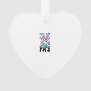 Einhorn Kinder 2. Geburtstagsfeier Junge 2 Jahre a Ornament