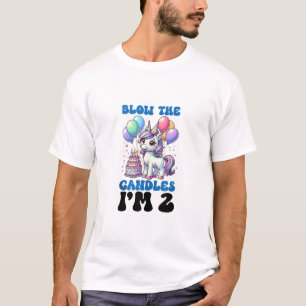 Einhorn-Kinder 2. Geburtstagsfeier Junge 2 Jahre a T-Shirt