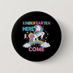 Einhorn Kindergarten Hier komme ich Schule Kinderg Button