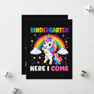 Einhorn - Kindergarten, ich komme - Zurück zur Sch Feiertagskarte