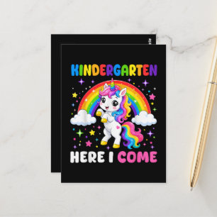 Einhorn - Kindergarten, ich komme - Zurück zur Sch Postkarte