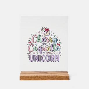 Einhorn Kirsche Kokette Einhorn Original Zazzle De Acrylschild