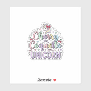 Einhorn Kirsche Kokette Einhorn Original Zazzle De Aufkleber