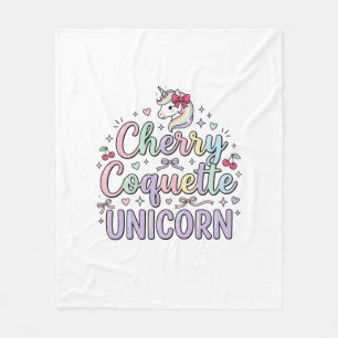 Einhorn Kirsche Kokette Einhorn Original Zazzle De Fleecedecke