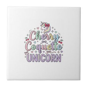 Einhorn Kirsche Kokette Einhorn Original Zazzle De Fliese