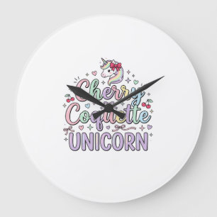 Einhorn Kirsche Kokette Einhorn Original Zazzle De Große Wanduhr