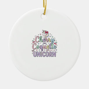 Einhorn Kirsche Kokette Einhorn Original Zazzle De Keramik Ornament