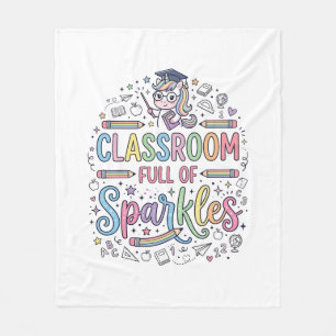 Einhorn-Klassenzimmer voller Glitzer Original-Werb Fleecedecke