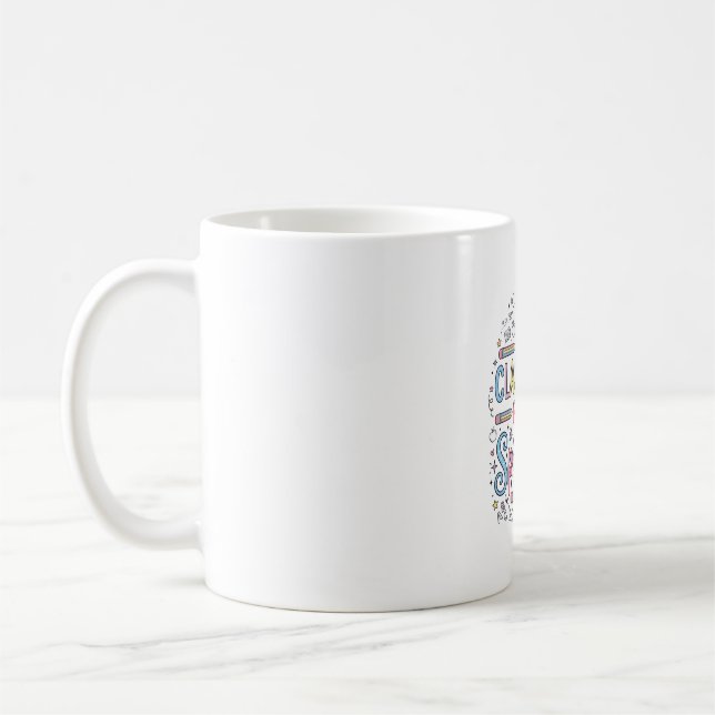 Einhorn-Klassenzimmer voller Glitzer Original-Werb Kaffeetasse (Links)