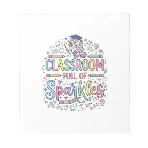 Einhorn-Klassenzimmer voller Glitzer Original-Werb Notizblock