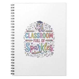 Einhorn-Klassenzimmer voller Glitzer Original-Werb Notizblock