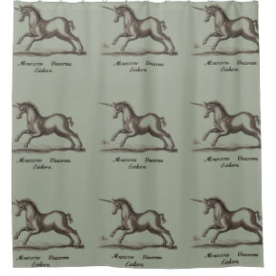 Einhorn-Klassik-Kreatur, die magisches Woodland lä Duschvorhang