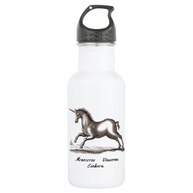 Einhorn-Klassik-Kreatur, die magisches Woodland lä Edelstahlflasche (Vorderseite)