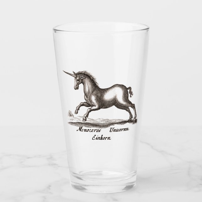 Einhorn-Klassik-Kreatur, die magisches Woodland lä Glas (Vorderseite)