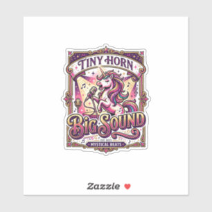 Einhorn Kleines Horn Großer Klang Stylisches Merch Aufkleber