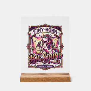 Einhorn Kleines Horn Großer Klang Stylishes Merch Acrylschild
