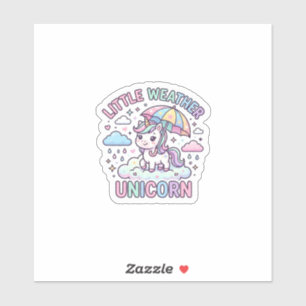 Einhorn Kleines Wetter Einhorn Grafikdesign Weiß Aufkleber
