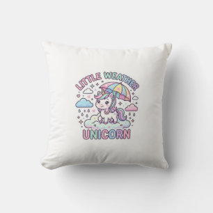 Einhorn Kleines Wetter Einhorn Grafikdesign Weiß Kissen