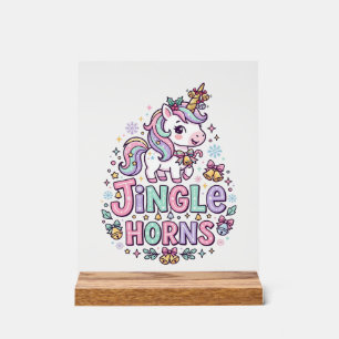 Einhorn Klingelhörner Charmante Bekleidung Grafik_ Acrylschild