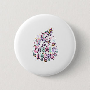 Einhorn Klingelhörner Charmante Bekleidung Grafik_ Button