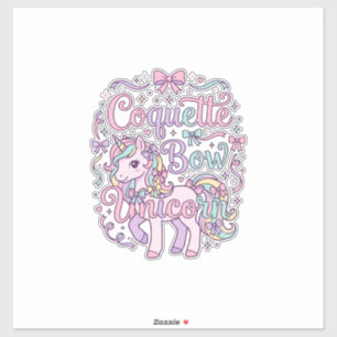 Einhorn Koketter Bogen Einhorn Süß Pastell Grafik  Aufkleber