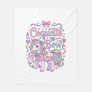 Einhorn Koketter Bogen Einhorn Süß Pastell Grafik Fleecedecke