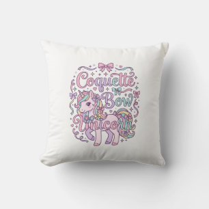 Einhorn Koketter Bogen Einhorn Süß Pastell Grafik Kissen