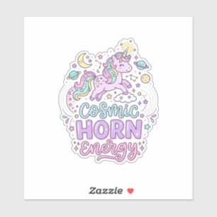 Einhorn Kosmische Horn Energie Süße Pastell Grafik Aufkleber
