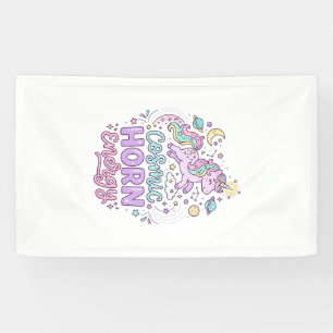 Einhorn Kosmische Horn Energie Süße Pastell Grafik Banner