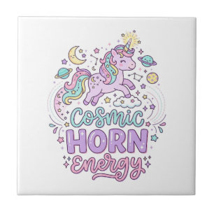 Einhorn Kosmische Horn Energie Süße Pastell Grafik Fliese