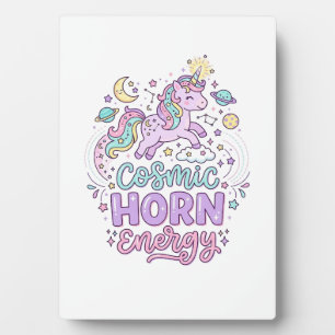 Einhorn Kosmische Horn Energie Süße Pastell Grafik Fotoplatte