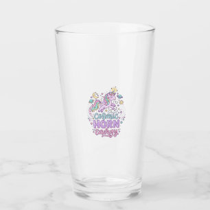 Einhorn Kosmische Horn Energie Süße Pastell Grafik Glas