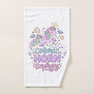 Einhorn Kosmische Horn Energie Süße Pastell Grafik Handtuch