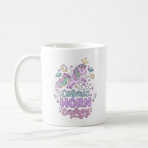 Einhorn Kosmische Horn Energie Süße Pastell Grafik Kaffeetasse