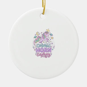Einhorn Kosmische Horn Energie Süße Pastell Grafik Keramik Ornament