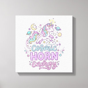 Einhorn Kosmische Horn Energie Süße Pastell Grafik Leinwanddruck