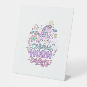 Einhorn Kosmische Horn Energie Süße Pastell Grafik Sockelschild
