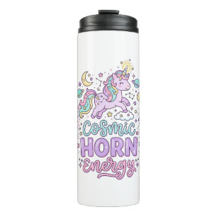 Einhorn Kosmische Horn Energie Süße Pastell Grafik Thermosbecher