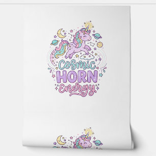Einhorn Kosmisches Horn Energie Süß Pastell Grafik Tapete