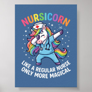 Einhorn-Krankenschwester Energie Hell und Magisch Poster