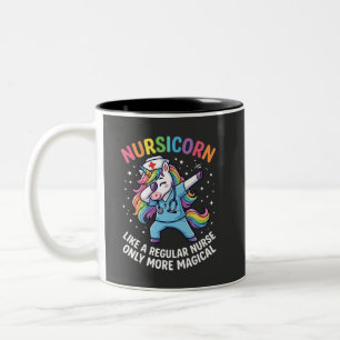 Einhorn-Krankenschwester Energie Hell und Magisch Zweifarbige Tasse
