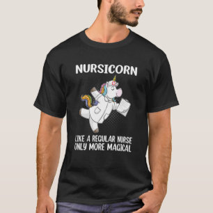 Einhorn-Krankenschwester Lustiger Nursicorn Regenb T-Shirt