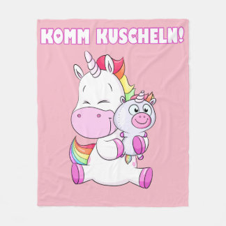 Einhorn Kuscheldecke Komm Kuscheln! Fleecedecke