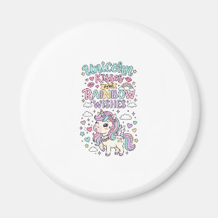 Einhorn Küsse und Regenbogen Wünsche Süße Pastell  Magnet
