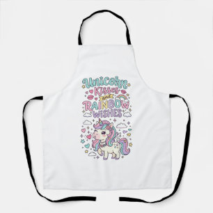 Einhorn Küsse und Regenbogen Wünsche Süße Pastell  Schürze