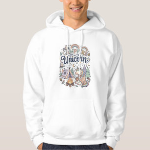 Einhorn Lagerfeuer Einhorn Premium Vektor Aufklebe Hoodie