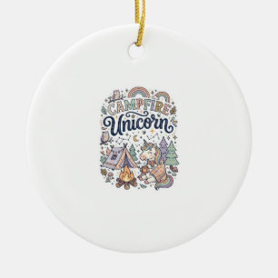 Einhorn Lagerfeuer Einhorn Premium Vektor Aufklebe Keramik Ornament
