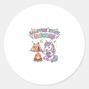 Einhorn-Lagerfeuergeschichte Einhorn-Verzauberung  Runder Aufkleber