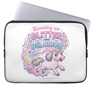 Einhorn läuft auf Glitter und Illusion Bezaubernd Laptopschutzhülle