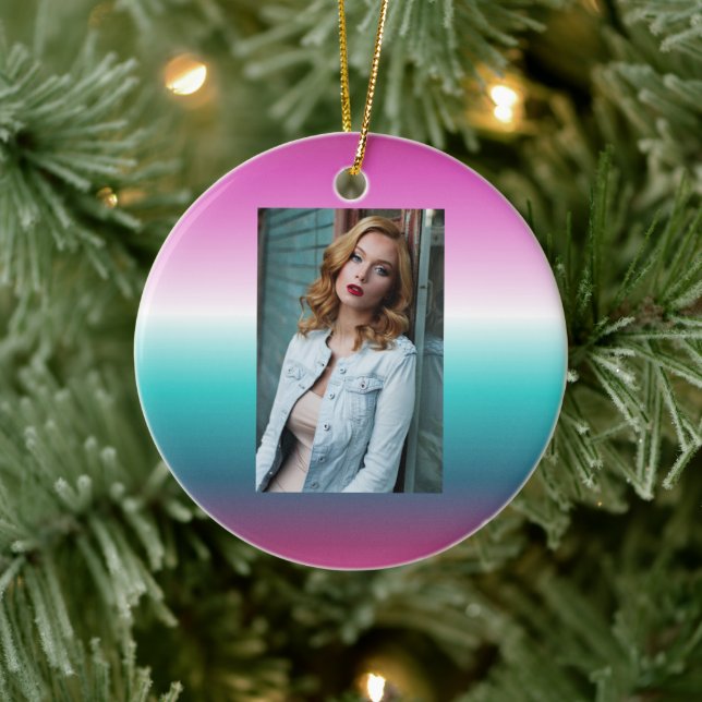 Einhorn-Lavendel-aquamarine Omertürkis-Meerjungfra Keramik Ornament (Baum)